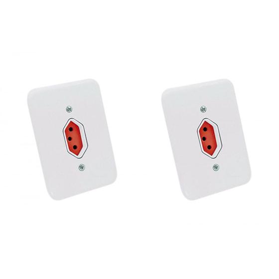 Imagem de Kit C/2 - Conjunto Radial Pollar 1901376 1Tomada 20A Verm...
