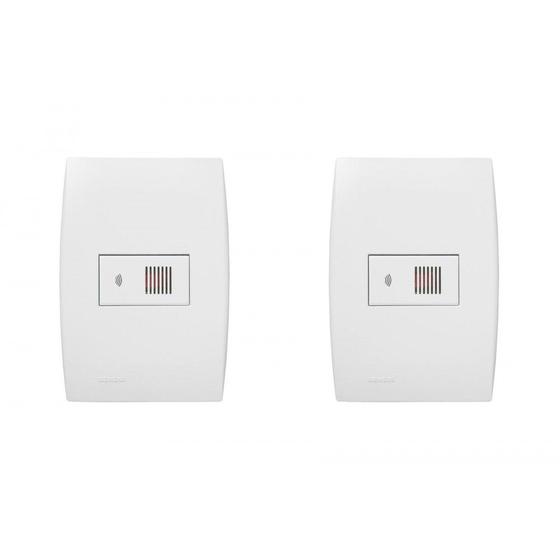 Imagem de Kit C/2 - Conjunto Soprano Ilus 4X2 Branco Com Placa(Ciga...