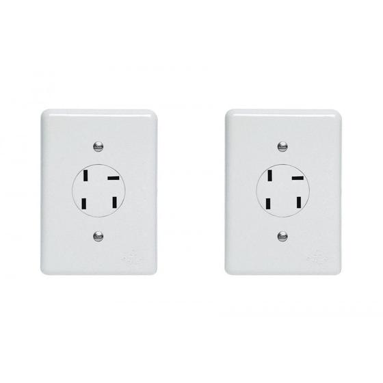 Imagem de Kit C/2 - Conjunto Tomada Fone Perlex''Branca''Com Placa ...