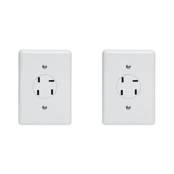 Imagem de Kit C/2 - Conjunto Tomada Fone Perlex''Branca''Com Placa ...