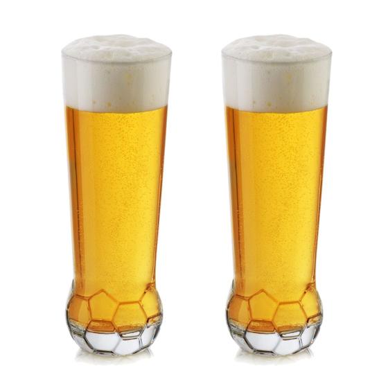 Imagem de Kit C/2 Copos Bola Liso Para Cerveja e Sucos Em Vidro 420ml