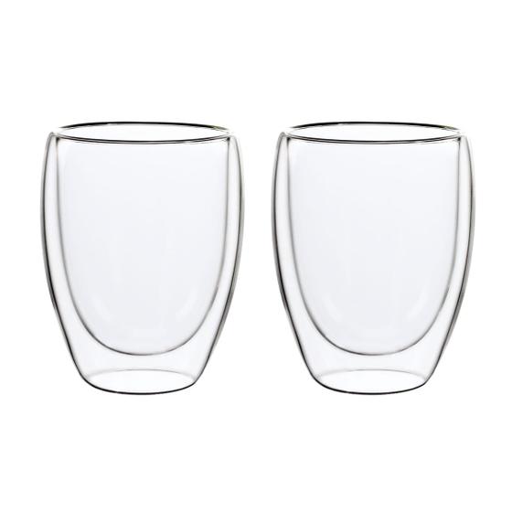 Imagem de Kit C/2 Copos Doppio De Vidro Parede Dupla P/Bebidas 350ml