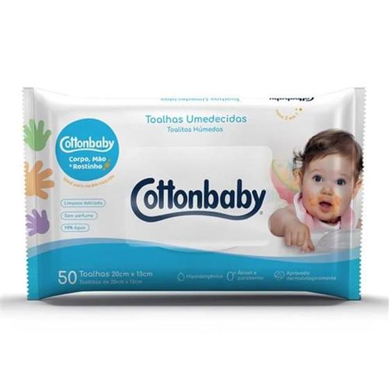 Imagem de Kit c/ 2 Cottonbaby Toalha Umedecida Infantil C/50un