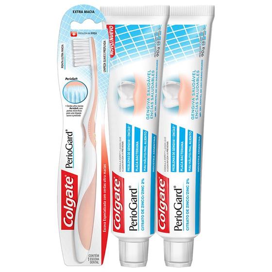 Imagem de Kit C/ 2 Cremes + Escova Dental Colgate PerioGard 90g