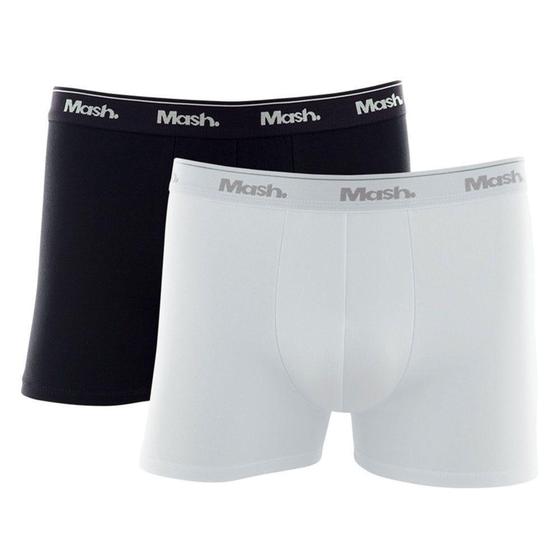 Imagem de Kit C/2 Cuecas Boxer Mash Cotton Algodão Branco e Preto 110.04 