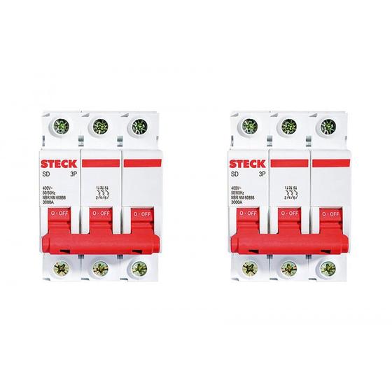 Imagem de Kit C/2 - Disjuntor Steck Din Tripolar 16A Sd63 3Ka