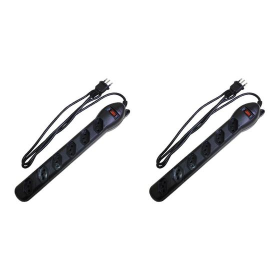 Imagem de Kit C/2 - Filtro Linha Qualitronix 6 Tomada  Bivolt Preto