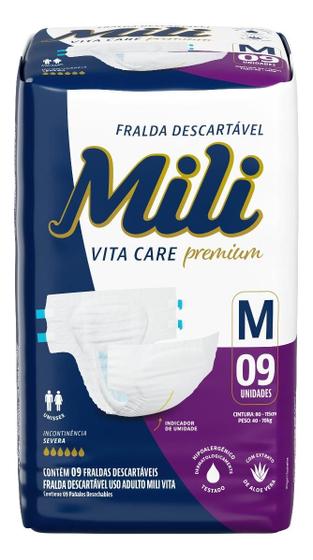 Imagem de Kit c/ 2 Fralda Adulto Mili VITA M 9 unidades