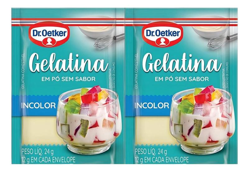 Imagem de Kit c/ 2 Gelatina sem sabor dr.Oetker 24g com 2 unidades