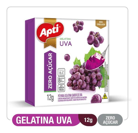 Imagem de Kit c/ 2 Gelatina Uva Zero Acucar Mistura Po C Polpa De