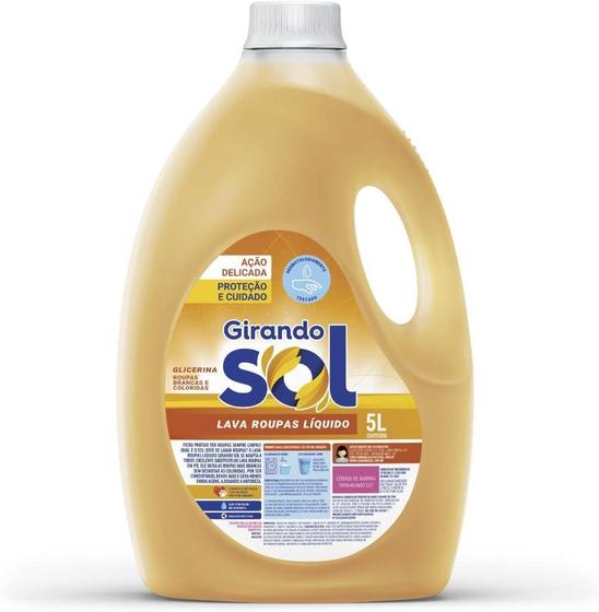 Imagem de Kit c/ 2 Girando Sol Lava Roupas Liquido Glicerina 5L