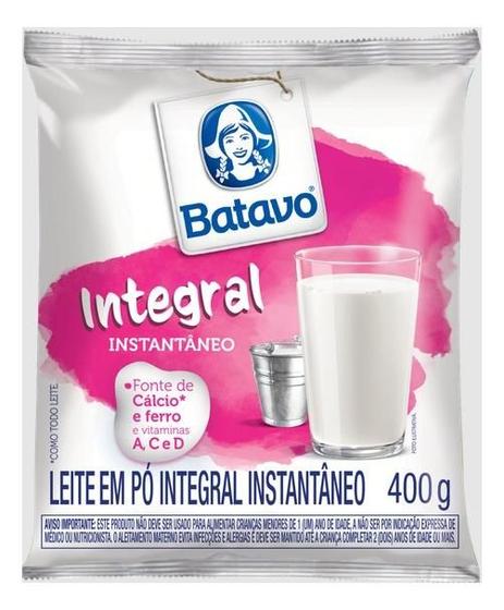 Kit c/ 2 Leite Em Po Integral Instantaneo Batavo Pacote 400g - Leite em ...