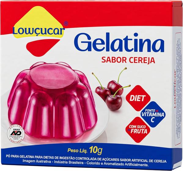 Imagem de Kit c/ 2 Lowcucar Gelatina Zero Cereja 10g