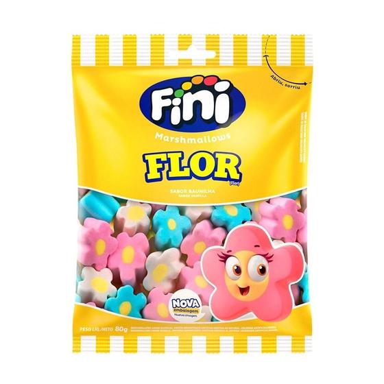 Imagem de Kit c/ 2 Marshmallows Fini Flor 80g - Sabor Baunilha