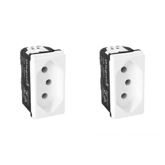 Imagem de Kit C/2 - Modulo Pial Pop Branco 1 Tomada 10A Lg030