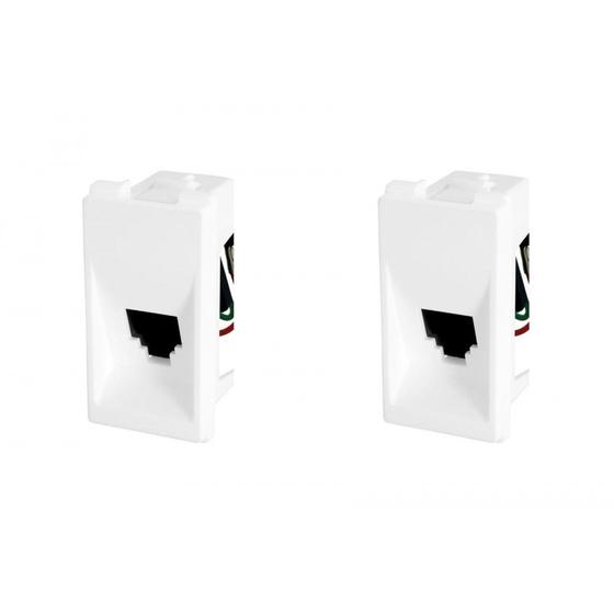 Imagem de Kit C/2 - Modulo Pial Pop Branco 1 Tomada Rj11 Lg090