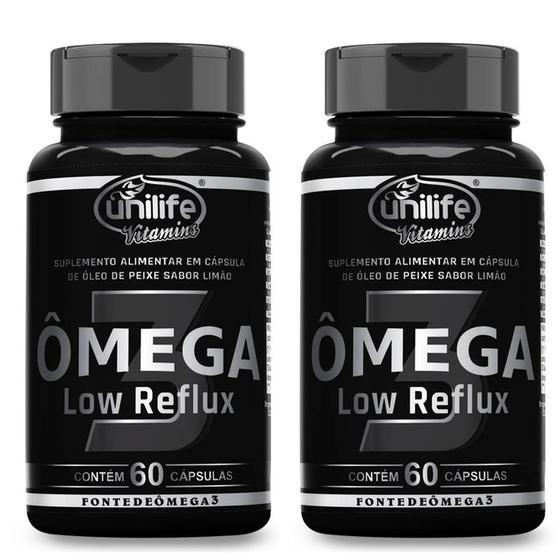 KIT C/ 2 ÔMEGA 3 LOW REFLUX 60 Cápsulas 1000mg UNILIFE Ômega 3 / Óleo de Peixe Magazine Luiza