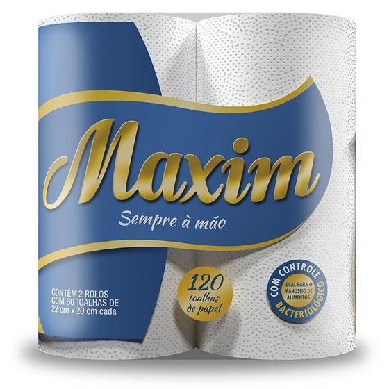 Imagem de Kit c/ 2 Papeis toalha Maxim Folha Dupla 60 folhas 2 un