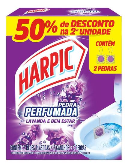 Imagem de Kit c/ 2 Pedra Sanitaria Harpic Lavanda 25G