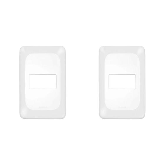 Imagem de Kit C/2 - Placa Pial Pop Branca 4X2 - 1 Modulo Lgp21
