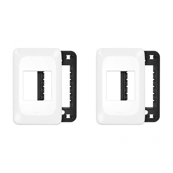 Imagem de Kit C/2 - Placa Pial Pop Branca 4X2(2Modulo Horizontal) L...