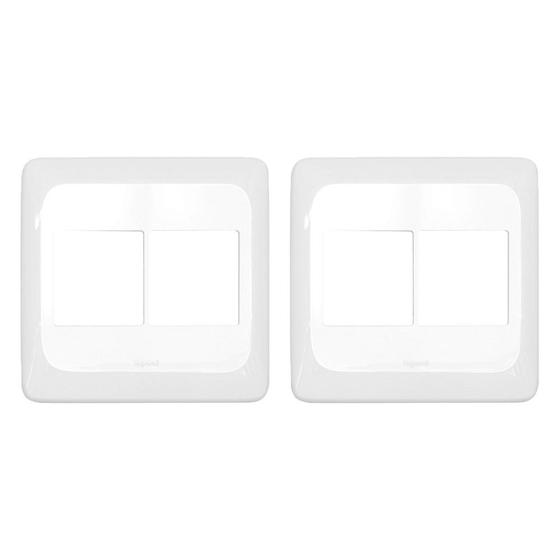 Imagem de Kit C/2 - Placa Pial Pop Branca 4X4 - 2 Modulos+2 Modulos...