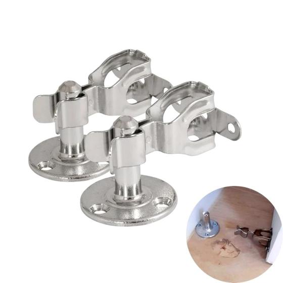 Kit C/ 2 Prendedor Fixador Trava de Porta Piso Chão Aço Cromado Forte Menor preço em Kit C/ 2 Prendedor Fixador Trava de Porta Piso Chão Aço Cromado Forte
