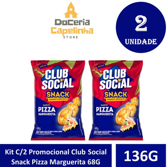 Imagem de Kit C/2 Promocional Club Social Snack Pizza Marguerita 68G