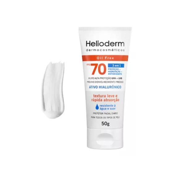 Imagem de Kit c/2 Protetor Solar Helioderm Facial Sem Cor Fps 70 50g