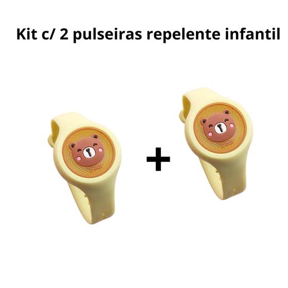 Imagem de Kit c/2 Pulseira Infantil Repelente Mosquito Inseto Bebe