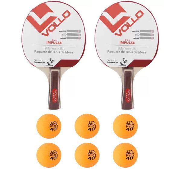 Kit C/2 Raquetes Ping Pong Impulse + 6 Bolas Ping Pong 3 Estrelas Vollo é boa?