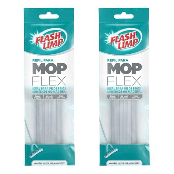 Imagem de Kit c/2 Refil para Mop Flex PVA Limpa Lava e Seca Flash Limp RMOP7092