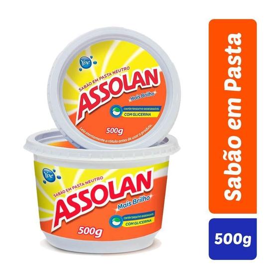 Imagem de Kit c/ 2 Sabao em Pasta com Glicerina Assolan 500g