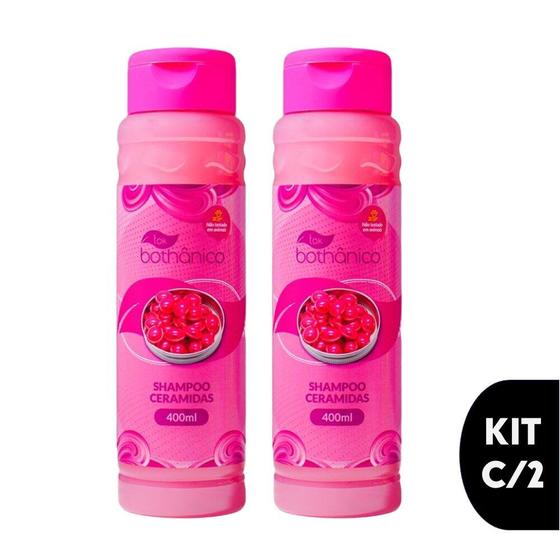 Imagem de Kit c/ 2 Shampoo Ceramidas Tok Bothânico Filtro Solar 400ml