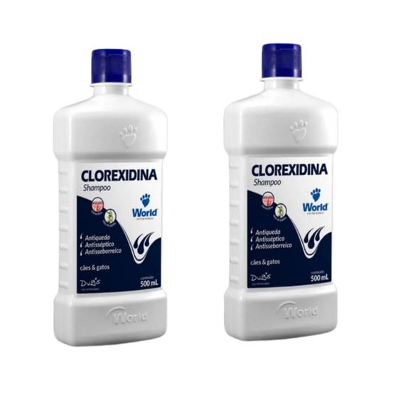 Imagem de Kit C/2 Shampoo Clorexidina 500ml - World Veterinária