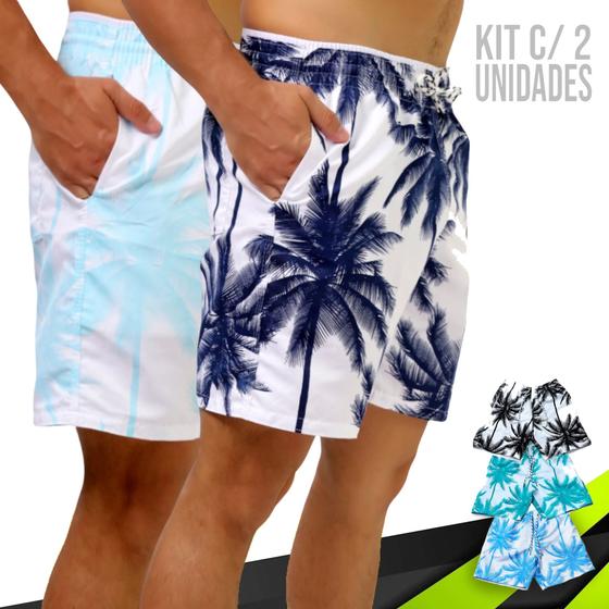 Imagem de KIT c/2 Shorts Bermuda Tactel Praia Muricinho Masculina COQUEIRO 2 704