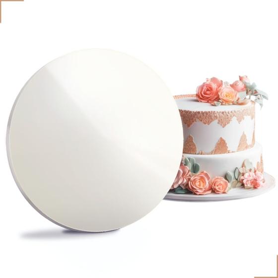 Imagem de Kit c/ 2 Tabuleiros em Mdf 6mm 35cm Bolos Tortas Confeitaria