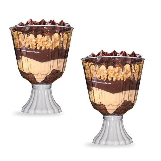 Imagem de Kit C/2 Taça Confeiteiro Com Pedestal Removivel 18,5X14,5Cm