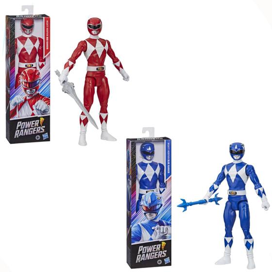 Imagem de Kit c/ 2 Titan Power Rangers Mighty Morphin  Red e Blue 30cm