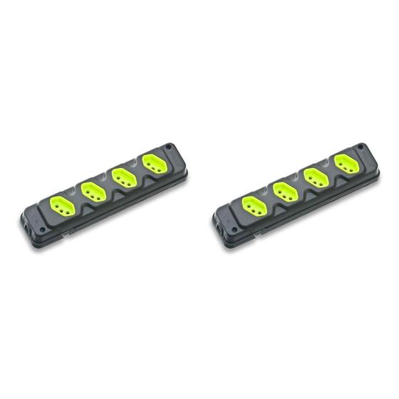 Imagem de Kit C/2 - Tomada Barra Fiolux   Quadrupla 20A 2 Polos+Ter...