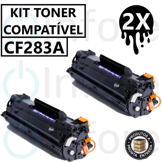 Imagem de Kit C/2 Un Toner CF283A 83A 283A Compatível M125a M127fn M127fw M225 M201 M226 M202