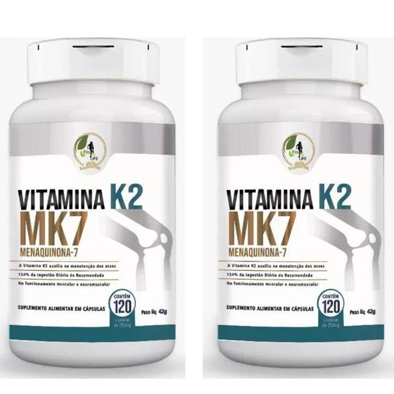 Imagem de Kit C/2 Vitamina K2 Menaquinona 7 Mk7 350mg -  Fits Life 