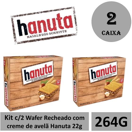 Imagem de Kit c/2 Wafer Recheado com creme de avelã Hanuta 22g
