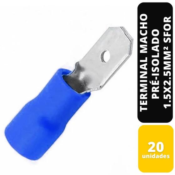 Imagem de KIT C/20 TERMINAL MACHO PRÉ-ISOLADO AZ 1,5x2,5MM² SFOR