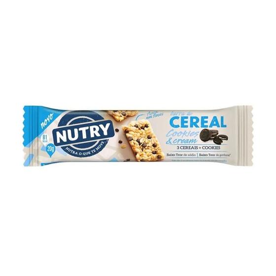 Imagem de Kit c/ 24 Barra Cereal Nutry Sabor Cookies & Cream 20g