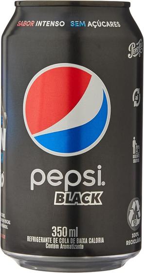 Imagem de Kit c/ 24 Pepsi Black Sem Acucar - Refrigerante, Lata 350ml