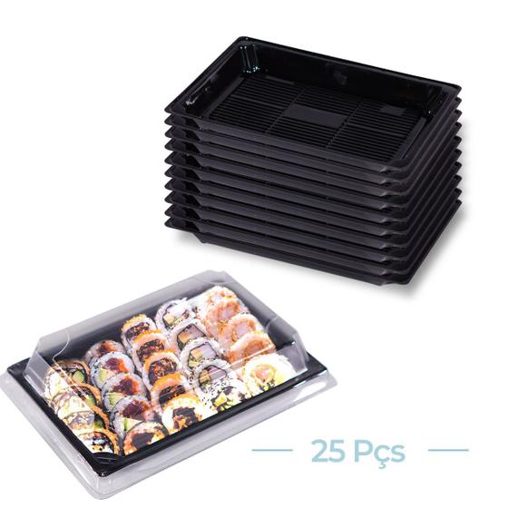 Imagem de Kit C/ 25 Embalagem Descartável Delivery Combinado Sushi P