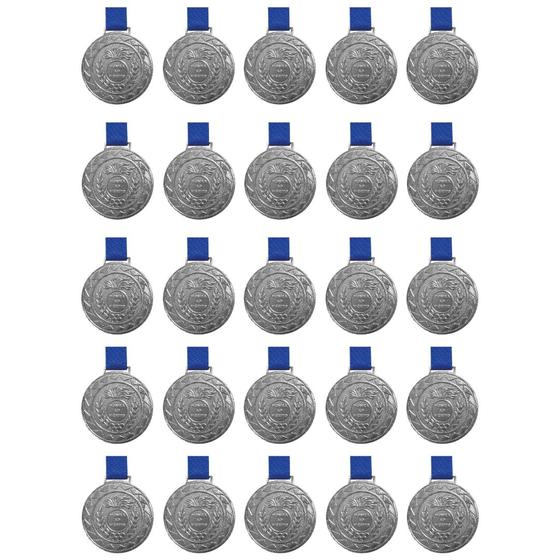 Imagem de Kit C/ 25 Medalhas de Prata M43 Honra ao Mérito Fita Azul