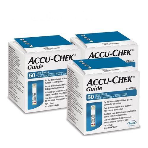 Imagem de Kit c/ 3 Accu-Chek Guide C/ 50 Tiras Reagentes - Roche