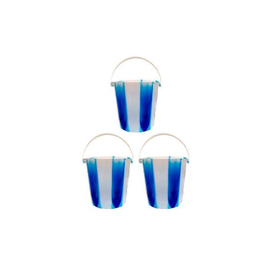 Imagem de Kit C/ 3 Baldes Para Limpeza 13,5 Lts Cada Multiuso Azul